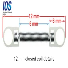 Closed Coil NiTi Springs Eyelets (12mm, Medium) - IOS
